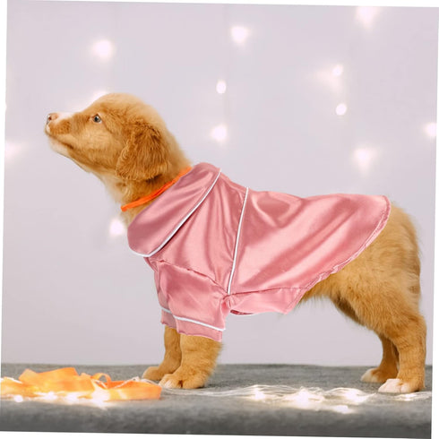 Dog Pajamas Bathrobe, Girls Sleepwear Clothes for Small Dogs, Pink Cotton