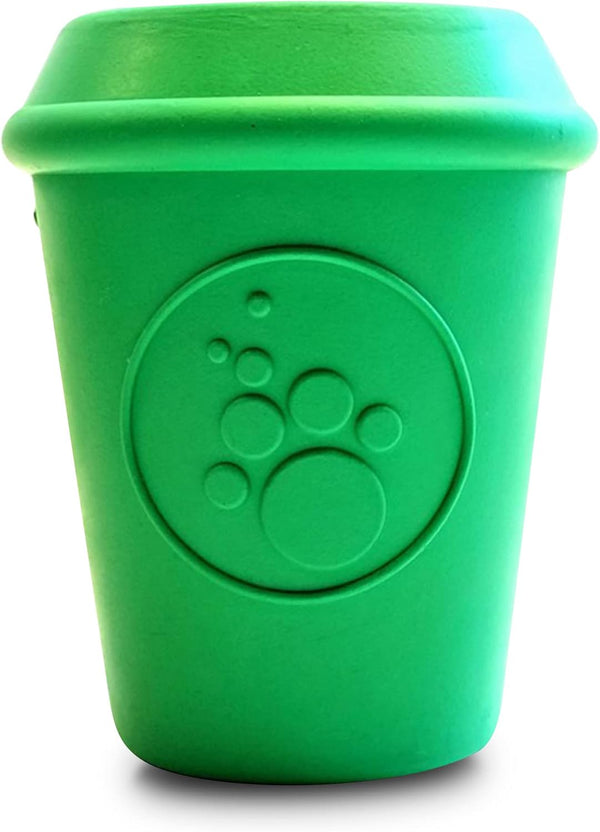 SodaPup Coffee Cup – Durable Dog Treat Dispenser & Chew Toy Made in USA from Non-Toxic Natural Rubber Material