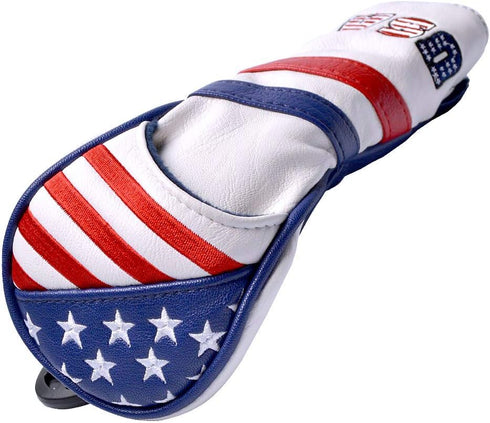 GOOACTION USA Golf Club 3 5 Fairway Wood Headcover, American Stars and Stripes Flag Synthetic Leather