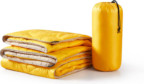 UNIKOME Lightweight Outdoor Packable Camping Blanket, Waterproof, Warm, 75"×52", Yellow