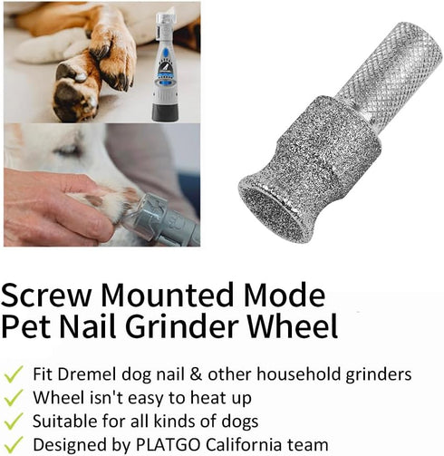 FlashA+60 Diamond Dog Nail for Dremel, Screw-Mounted Mode Nail Dremel Tool for Dogs, Especially Suitable
