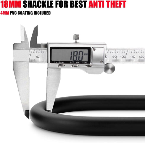 USHAKE Heavy Duty U Lock for Bicycles, Motorcycles, Combination Lock, Anti Theft (Black 14mm Chackle)