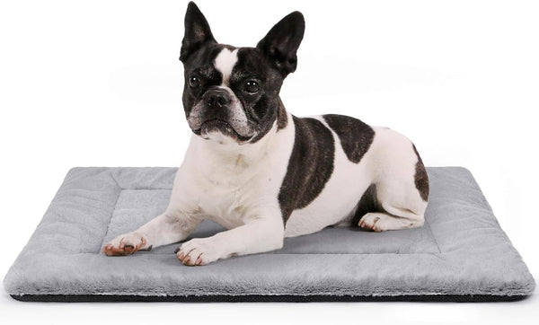 Dog Bed 30" x 20" Grey, Washable Dog Crate Mat, Ultra Soft & Anti-Slip, Suitable for Dogs Up to 35 lbs