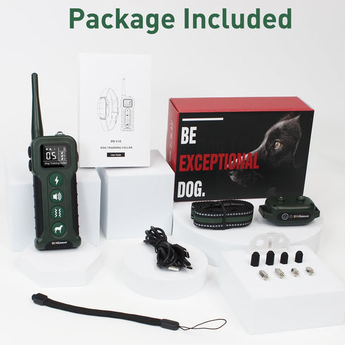 Dog Training Shock Collar with Remote 3300ft Range - Waterproof Rechargeable E Collar for 10-110lbs Dogs