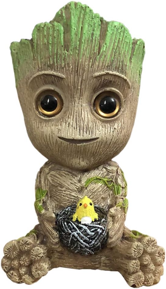 SLOCME Aquarium Groot Air Bubbler Decorations with Air Bubbler Stone - Oxygen Pump Resin Crafts for Fish Tank Decor