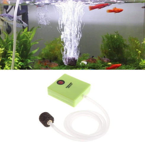 Oxygen Pump Aquarium Air Pump, Portable Dry Battery Operated Fish Tank Aerator with Air Stone and Tube