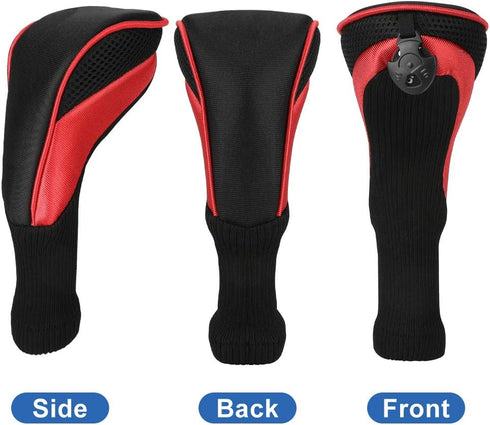 Number-one Golf Club Head Covers - 3Pcs Long Neck Mesh Set for Fairway Woods Driver Hybrids with Interchangeable No.