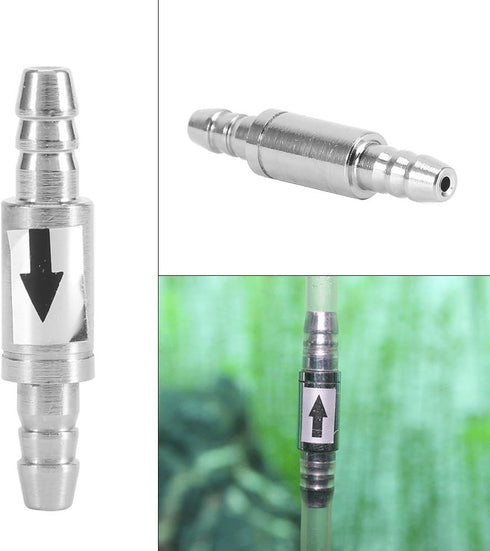2Pcs Stainless Steel CO2 One Way Check Valve for Aquarium CO2 System, Prevent Water Flowing Back