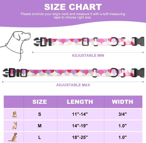 Martingale Dog Collars, Adjustable Soft Nylon Slip Collar with Quick Release Buckle, No Pull Training Collar for Dogs
