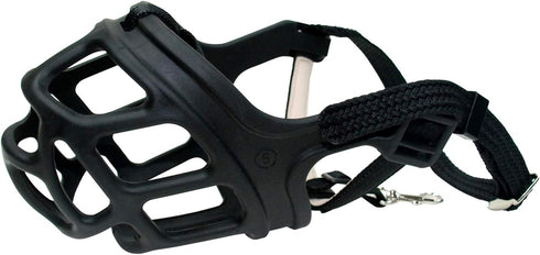 ZEUS Alpha TPR Muzzle, Comfort Fit Design for X-Large Dogs, Prevents Biting, Barking, Chewing, Black