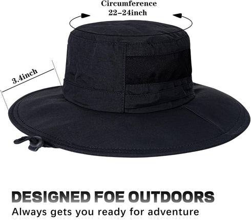 Sun Hat for Men/Women, Waterproof UPF 50+ Fishing Wide Brim Bucket Hat Foldable Boonie for Hiking Garden Safari Beach