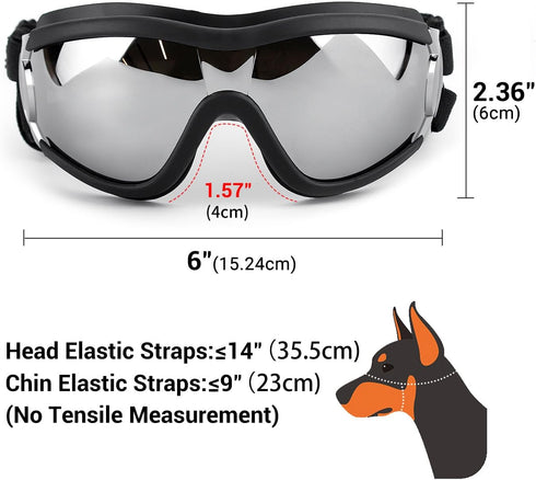PETLESO Dog Goggles for Large Breed, Eye Protection Sunglasses for Medium Large Dogs, Black