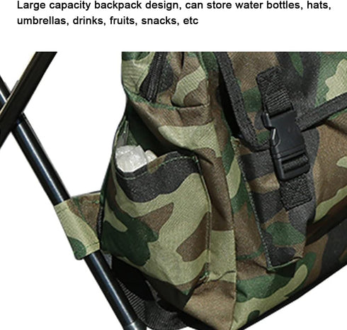 mewmewcat 2 1 Backpack 12.6x11.0x13.4in in Folding Chair Portable Stool Collapsible Camping Fishing Chair Large