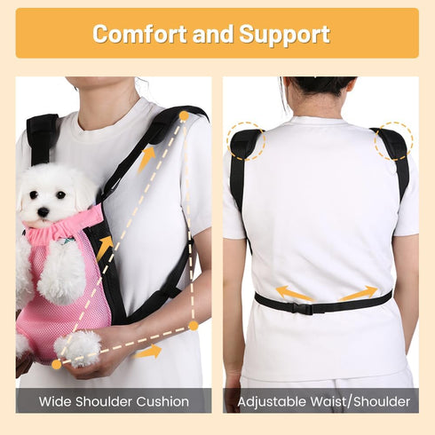 Inspack Backpack Backpacks 7-11 lbs, Dog Carrier/Cat Carrier, Adjustable Pet Front Carriers Travel Bag for Puppy Medium