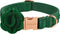 ARING PET Velvet Dog Collar - Cute Christmas Collar with Felt Flower, Adjustable Green Collar with Metal Buckle for