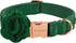 ARING PET Velvet Dog Collar - Cute Christmas Collar with Felt Flower, Adjustable Green Collar with Metal Buckle for