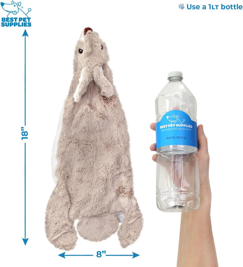 Best Pet Supplies 2-in-1 Stuffless Squeaky Dog Toys, Soft Durable Fabric for Small, Medium, Large Pets, Holds Plastic