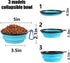 SLSON Collapsible Bowl with Cover Lids - 2 Pack Portable Dog Travel Bowls for Pets (Light Blue & Green)
