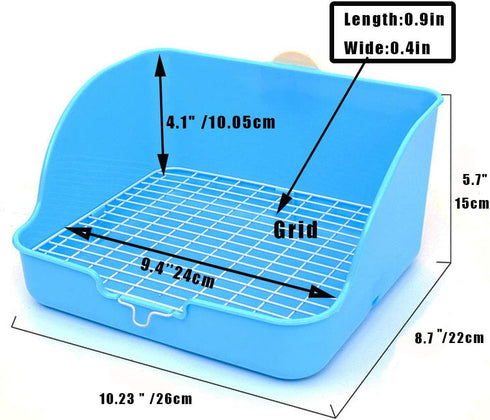 Chinchilla Hamiledyi Small Animal Rabbit Litter Toilet,Plastic Square Cage Box Rat Potty Trainer Corner Grate Litter