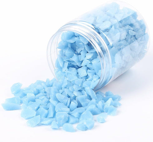 Glow in The Dark Gravel Stones, Decorative Rocks for Fish Tank, Aquarium Garden Planter, 280g/10oz (5-8mm, Blue)
