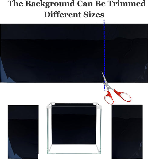 Blue Black Double-Sided Aquarium Background Poster - Fish Tank Wallpaper 16"x 33" Decorations