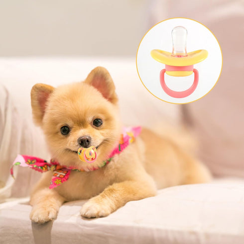 PEUTIER 3pcs (3 Dog Pacifiers, Silicone Puppy Kitten Calming Pacifier Cute Dog Pacifier Chew Toy Pacifier Dog Toy