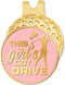 Hafhue Pink Gold Golf Ball Marker with Hat Clip - Funny Golf Accessories for Women, Gifts for Golf Lovers