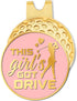 Hafhue Pink Gold Golf Ball Marker with Hat Clip - Funny Golf Accessories for Women, Gifts for Golf Lovers