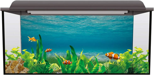 T&H XHome Aquarium Décor Backgrounds Pure Blue Water Pattern Fish Tank Background Aquarium Sticker Wallpaper Decoration Picture PVC Adhesive Poster 24.4" W x 12.4" H