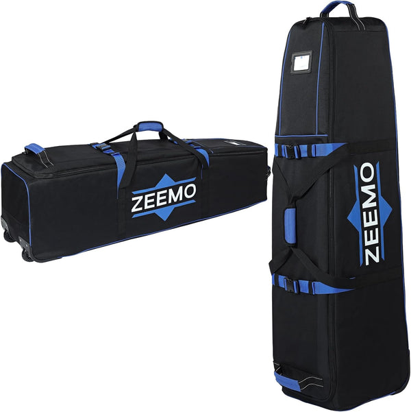 ZEEMO Golf Travel Bag, Full-Open Wheeled Airline-Approved Case for Golf Clubs, Waterproof Cover in Black