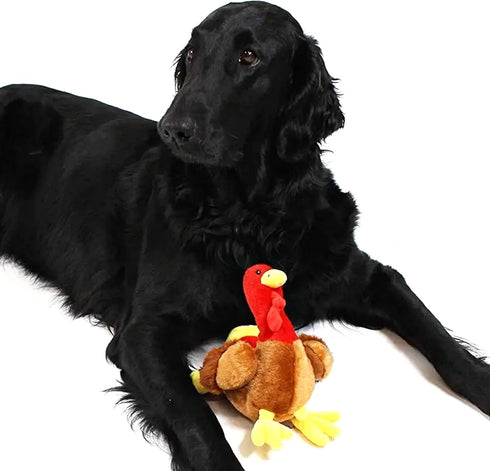 Midlee Large Thanksgiving Turkey Dog Toy - Stuffed Squeaky Pet Toy