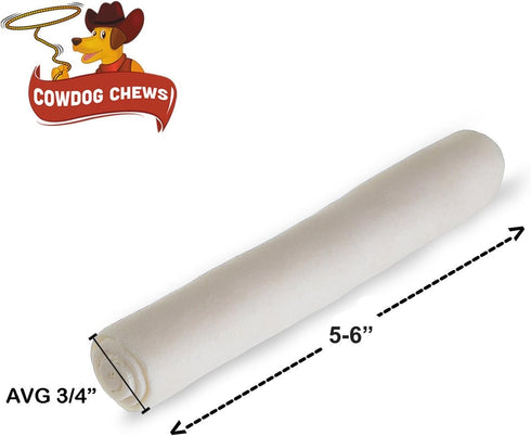 5-6 Inches Rawhide Retriever Roll - Chewing Dog Treat, 100% Natural - Natural Grass Fed Livestock Sourced (18 Pack)