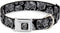 Buckle-Down Dog Collar Seatbelt Buckle The Dust of Living II, Sugar Skulls Black White, 9 to 15 Inches, 1.0 Inch Wide
