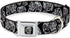 Buckle-Down Dog Collar Seatbelt Buckle The Dust of Living II, Sugar Skulls Black White, 9 to 15 Inches, 1.0 Inch Wide