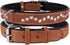 CollarDirect Studded Dog Collar - Leather Pet Collars for Dogs - Soft Padded - Brown Black (Brown, Neck fit 17" - 19")