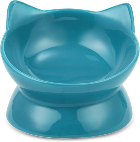 Park Life Designs Oscar Tilt Cat Dish, 10 Oz - Blue Pet Bowl
