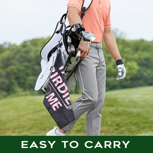 Talk Birdie to Me Funny Pink Polyester and Cotton Blend Golf Towel, Golf Accessories for Women