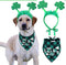 St Patricks Day Dog Costume - Green Shamrock Headband and Buffalo Plaid Pet Bandana