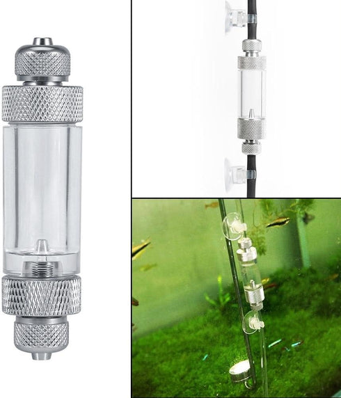 Aluminum Alloy in-line CO2 Bubble Counter with Check Valve for Aquarium Aquaculture Plant