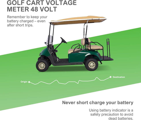HUSUKU 48V LED Battery Indicator, 48 Volt Battery Meter, Digital Voltmeter for Golf Cart Club Car EZGO Yamaha