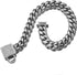 Pet Dog Collar, Top Stainless Steel Dog Chain Training Collar, 14mm Silver Tone Cuban Curb Chain with White Zirconia