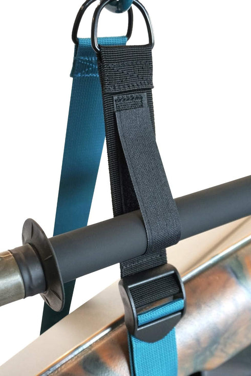 Pelican Double Kayak Storage Strap System for Indoor and Outdoor Kayak and SUP Paddle Board Hangers with Paddle Clips