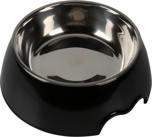 M&BGWPP Melamine Plastic Dog Food Bowl, Non-Skid Base, 2-in-1 Removable Stainless Steel Feeder for Dogs and Cats (14oz)