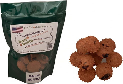 Bone Bons Organic Dog Treats Grain Free Bacon Muffins Dog Treats