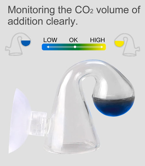 Aquarium CO2 Drop Checker, CO2 Indicator (Glass Checker + 15ml)