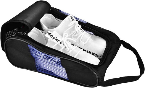 Zerone Portable Golf Shoes Bag with Pocket, Breathable Dust-Proof Storage Organiser, Unisex Zippered Shoe Bag for