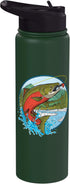 Trout Fly Fishing Tying Salmon Fisherman Sockeye Salmon Graphic For Fly Fishing Fisherman Stainless Steel Insulated Water Bottle