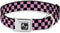 Buckle-Down Checker Black/Baby Pink Dog Collar, Bone, Wide Medium, Fits 16-23"