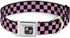 Buckle-Down Checker Black/Baby Pink Dog Collar, Bone, Wide Medium, Fits 16-23"