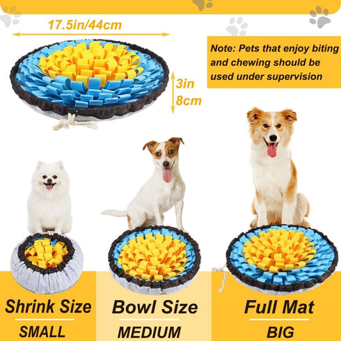 SZEE Snuffle Mat for Dogs, Adjustable Sniffing Mat for Smell Training and Slow Eating, Dog Snuffle Pad for Mental